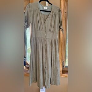 Entro Olive Button-Down Dress size M